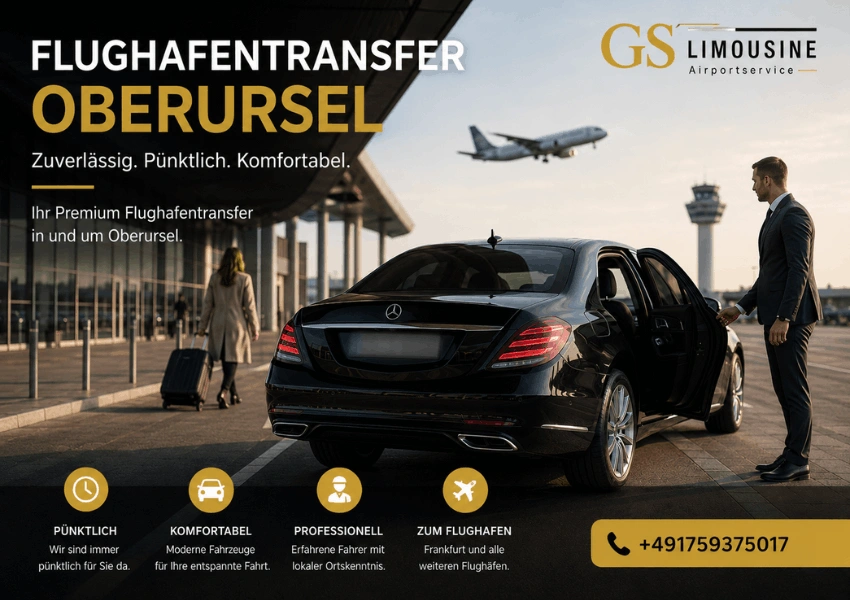 Komfortable Limousine für Flughafentransfer von Oberursel zum Flughafen Frankfurt